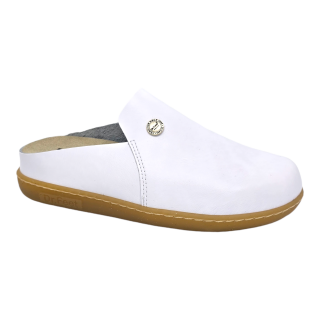 Saboti piele Dr.Feet 19000 alb - talonet detasabil