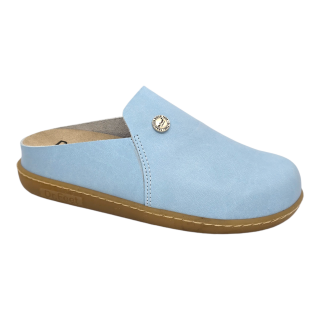 Saboti piele Dr.Feet 19000 albastru deschis - talonet detasabil