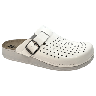 Saboti piele Medi+ 34001 alb perforat