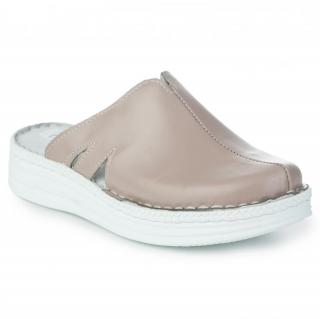 Saboti piele naturala 4013 latte