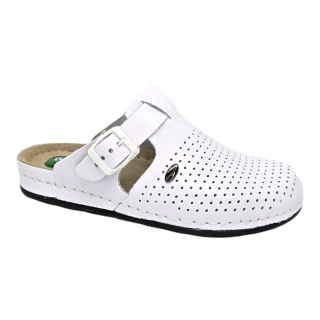 Saboti piele naturala Dr.Feet 1014 alb