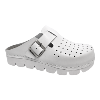 Saboti piele naturala Dr.Feet 1100 alb