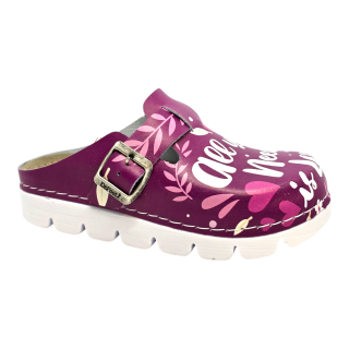 Saboti piele naturala Dr.Feet 1100 mov - All you need is love