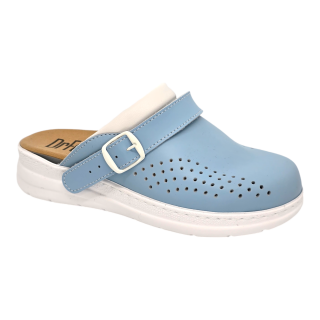 Saboti piele naturala Dr.Feet 5046 albastru deschis - talonet detasabil
