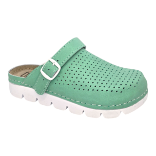Saboti piele naturala Dr.Feet 9014 verde