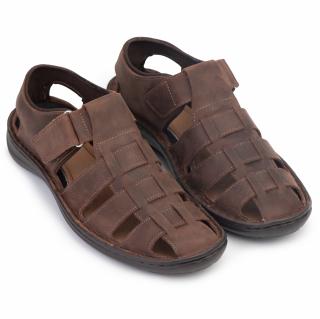 Sandale barbati din piele naturala 350 maro