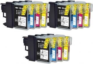 BROTHER LC980   LC985   LC1100 (2+1) MEGAPACK compatibil