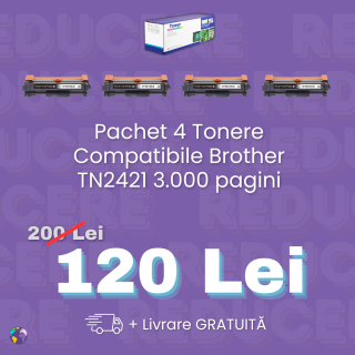 Pachet Economic 4 x tonere compatibile TN2421 3.000 Pagini per toner