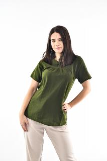 Bluza cu maneca scurta si un nasture - Khaki