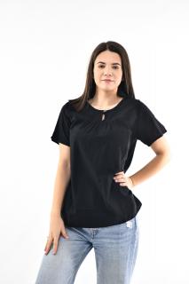 Bluza cu maneca scurta si un nasture - Negru