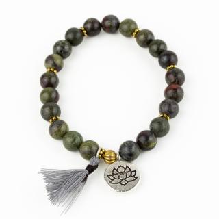 Bratara Fixa Blood Stone -  Floare de Lotus