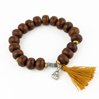 Bratara Fixa cu Pandantiv Buddha - Bodhi Seed si Labradorit