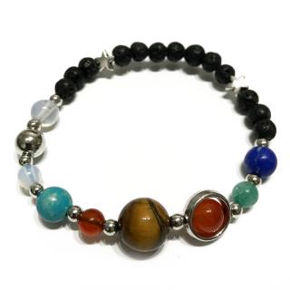 Bratara Lava Stone - Pietre Semipretioase Silver Solar System