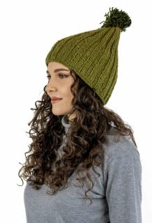 Caciula calduroasa din lana captusita cu polar intr-o culoare - Khaki