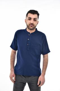 Camasa cu maneca scurta soft cotton - Bleumarin