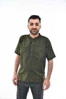 Camasa din bumbac cu maneca scurta - Khaki