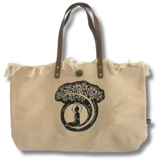 Geanta din Bumbac Canvas cu Manere din Piele - Inspiratie