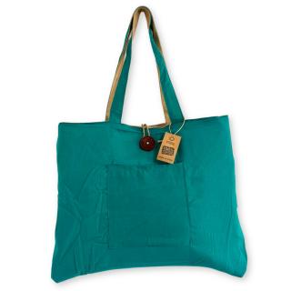 Geanta Mare Reversibila din luta si Bumbac - Teal