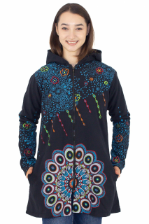 Jacheta din bumbac si polar Half Mandala - Negru
