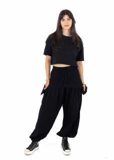 Pantaloni baggy cu buzunare supradimensionate - Negru