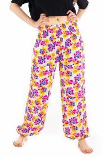 Pantaloni cu banda elastica - Painted Flowers(Free Size)