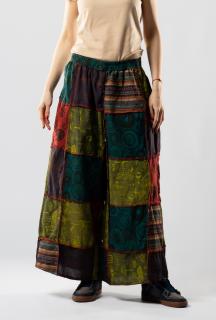 Pantaloni Culottes Patch din Bumbac cu Print - Nuante de Verde