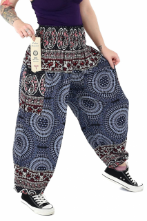 Pantaloni Jasmine cu print Floral - Albastru Prafuit