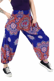 Pantaloni Jasmine cu print Mandala - Albastru