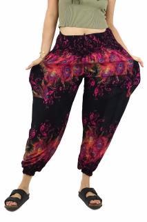 Pantaloni Jasmine cu print Paun - Roz