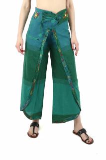 Pantaloni Sary cu broderie - Menta