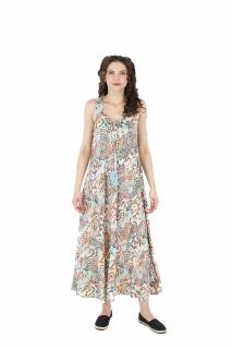 Rochie boho lunga cu bretele late si croi larg - Model 2