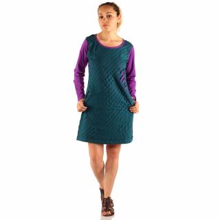 Rochie cu buzunare si taieturi - VERDE 2(S M)