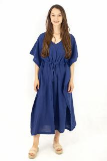 Rochie Kaftan lunga intr-o culoare - Albastru inchis
