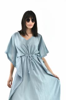 Rochie Kaftan lunga intr-o culoare - Albastru Prafuit