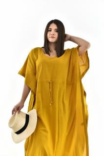 Rochie Kaftan lunga intr-o culoare - Mustar