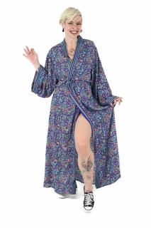Rochie lunga tip Kimono din material fluid cu croi drept - Model 2