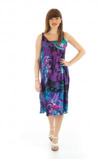 Rochie medie din bumbac cu print abstract