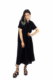 Rochie midi cu doua buzunare laterale - Negru