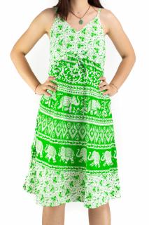 Rochie scurta din bumbac - Verde deschis