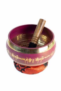 Singing Bowl cu simboluri tibetane - Marime Mare 17 cm - Model 12