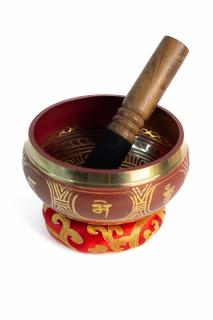 Singing Bowl cu simboluri tibetane - Marime Medie 13 cm - Model 26