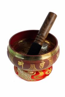 Singing Bowl cu simboluri tibetane - Marime Medie 13 cm - Model 27