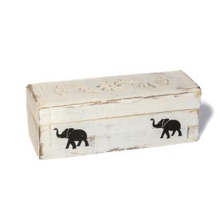 Suport Cutie din Lemn de Mango pentru Conuri Parfumate - Alb (15 cm)