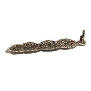Suport lung din Aluminiu cu piatra roz pentru Betisoare parfumate - Buddha (20 cm)