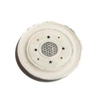 Suport rotund din Lemn de Mango pentru Betisoare si Conuri Parfumate - Endless Knot