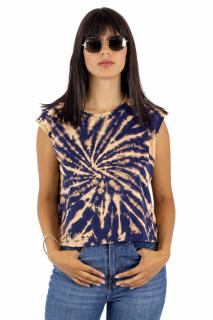 Tricou fara maneci Tie Dye 1 - Albastru