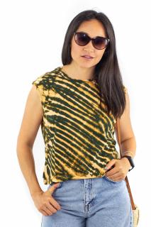 Tricou fara maneci Tie Dye 1 - Verde