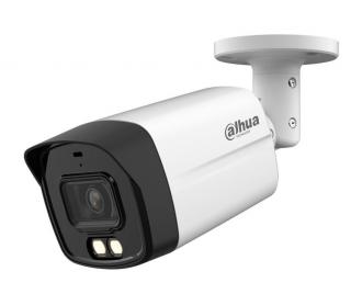 Camera supraveghere Dahua 5 megapixeli full color, iluminator dual smart infrarosu IR si lumina alba max 40m, lentila 3.6mm, cu microfon, HAC-HFW1509TLM-IL-A, analogica