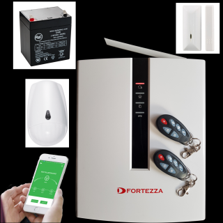 Sistem alarma hybrid (wireless+cablat) Fortezza Pro GSM IP COM4832F Plus 4G, 4 partitii