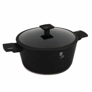Oala cu capac 30 cm Matte Black Berlinger Haus BH 8190, neagra, strat titan, antiaderenta
